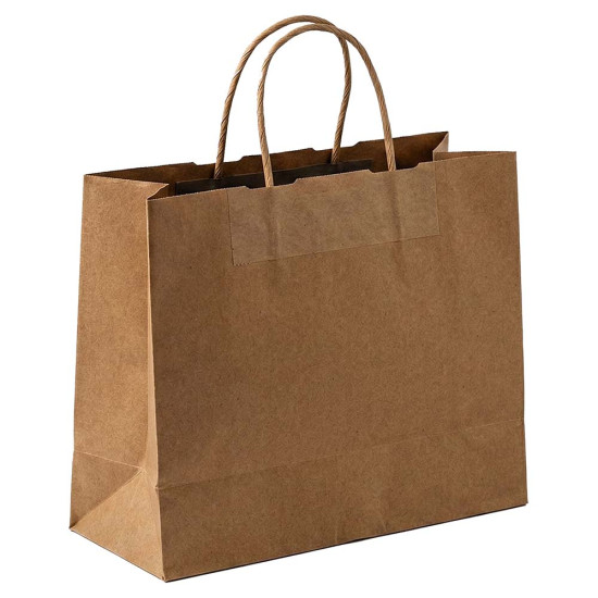 Brun papperskasse med handtag - 38x18x32cm