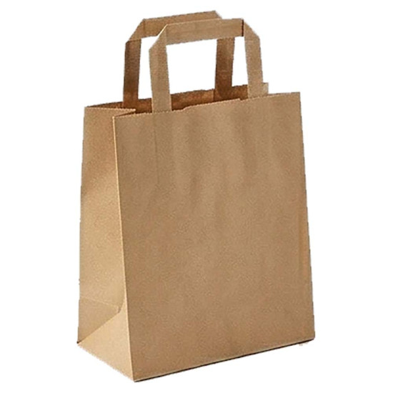 Papperskasse brun med platta handtag - 38x18x32cm