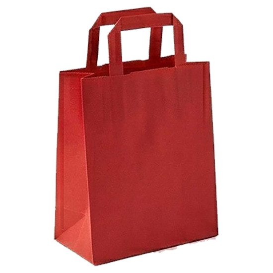 Papperskasse röd med plana handtag - 38x18x32cm