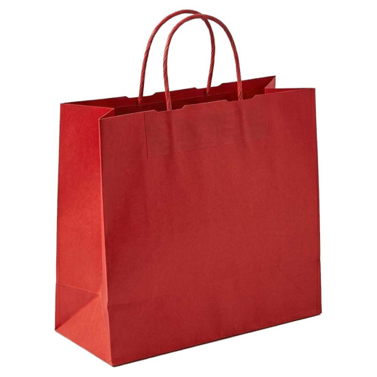 Röd papperskasse med handtag - 38x18x32cm