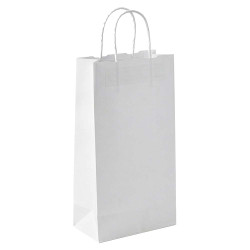 Vit hög papperskasse med handtag - 52x32x12cm