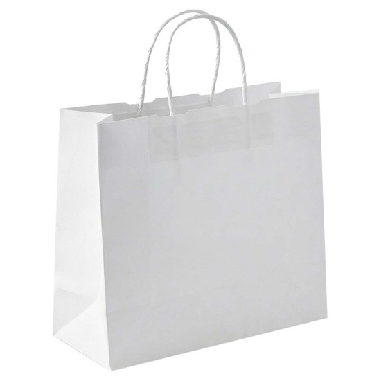 Vit papperskasse med handtag - 38x18x32cm