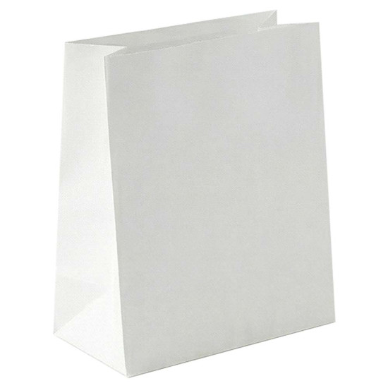 Låg papperspåse vit - 28x24x36cm